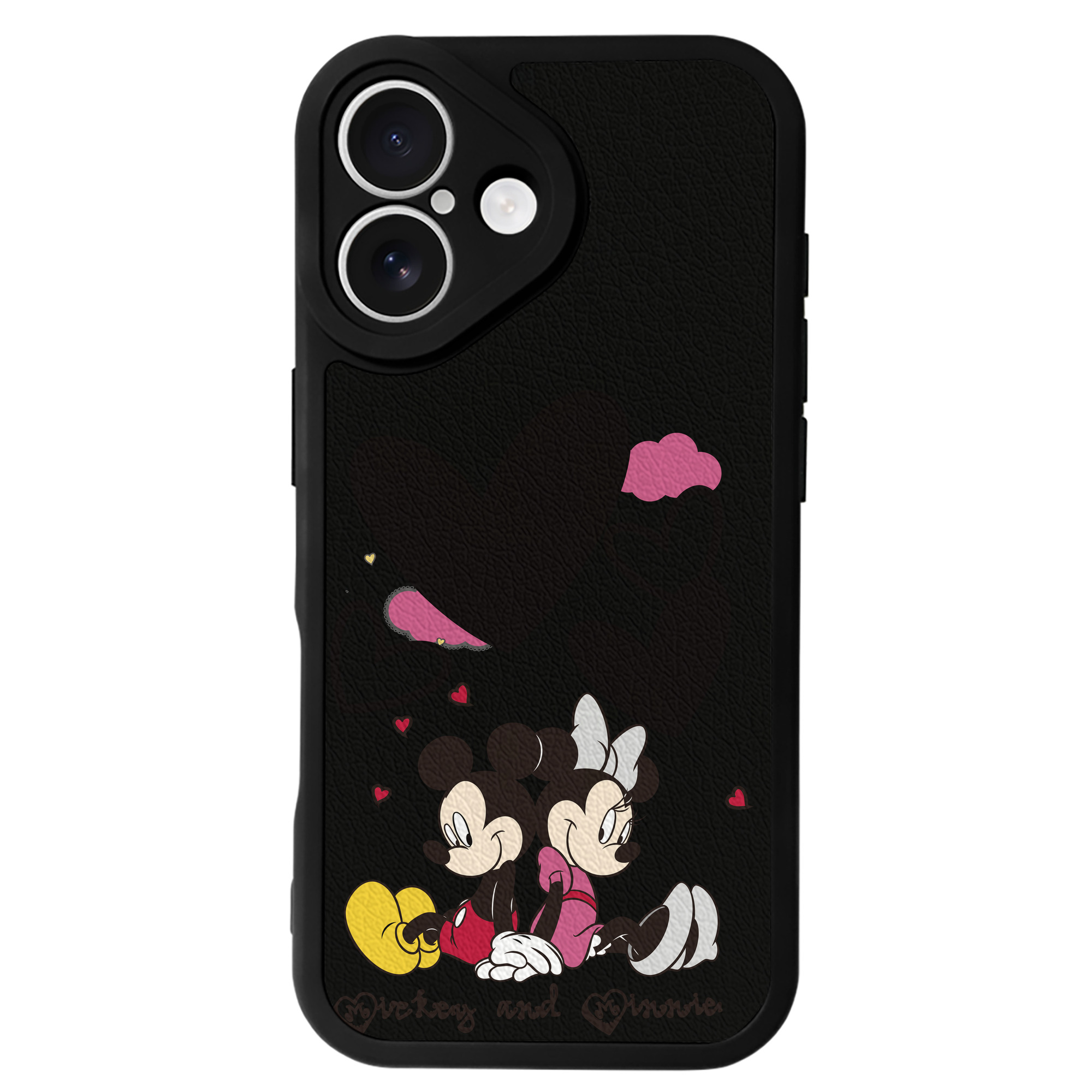 （画像用） ミッキーマウス Mickey Mouse 【iPhone 16シリーズ対応】シリコンスマホケース（レザー調） 材質：シリコン